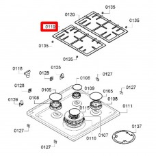 Левая решетка для плиты Bosch HXA.., HXS..