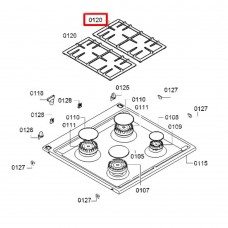 Правая решетка для плиты Bosch HXA.., HXS..